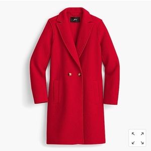 J.crew Daphne topcoat in Italian boiled wool red